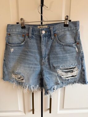 Madewell Relaxed Mid Length Denim Shorts Zip Fly Size 27